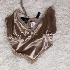 Haunt Satin Lace Up Top Goat